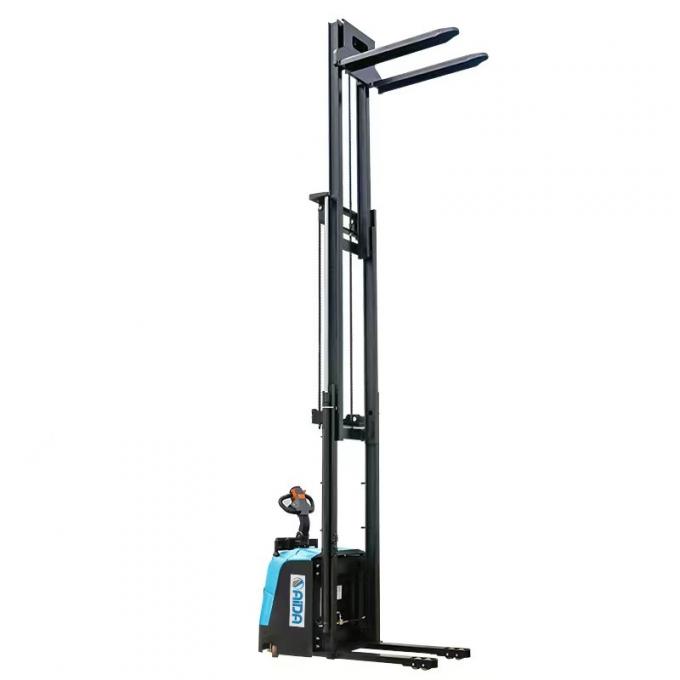 মোটরযুক্ত বৈদ্যুতিক স্ট্যাকার লিফট 5500mm উচ্চতা পিএলসি নিয়ন্ত্রণ স্বয়ংক্রিয় বৈদ্যুতিক পৌঁছানোর স্ট্যাকার 0